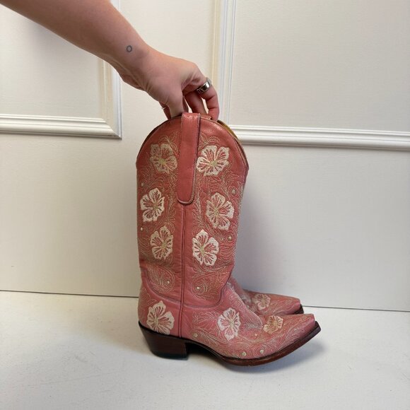 Old Gringo Pink Floral Embroidered Boots - Picture 1 of 7